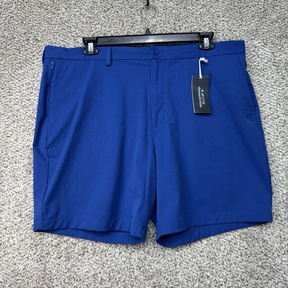 Vineyard Vines OTG Shorts Men 40 Blue 7" Inseam On The Go Performance Golf New - Picture 1 of 12